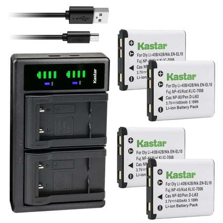 Kastar 4-Pack Battery and LTD2 USB Charger Compatible with Medion MD86121 MD86123 MD86124 MD86276 MD86295 MD86308 MD86341 MD86350 MD86358 MD86408 MD86497 MD86508