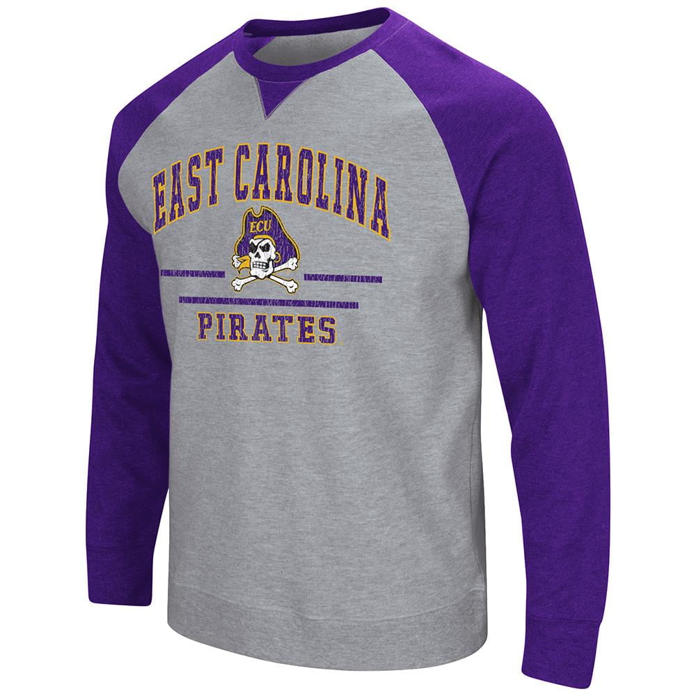 Mens NCAA East Carolina Pirates Crew Neck Sweatshirt (Heather Grey) by Colosseum