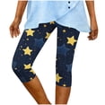 thumbnail image 7 of DeHolifer Leggings for Women High Elastic Waisted Casual Printed Straight Leg Yoga Capri Tights Yellow 2XL, 7 of 7