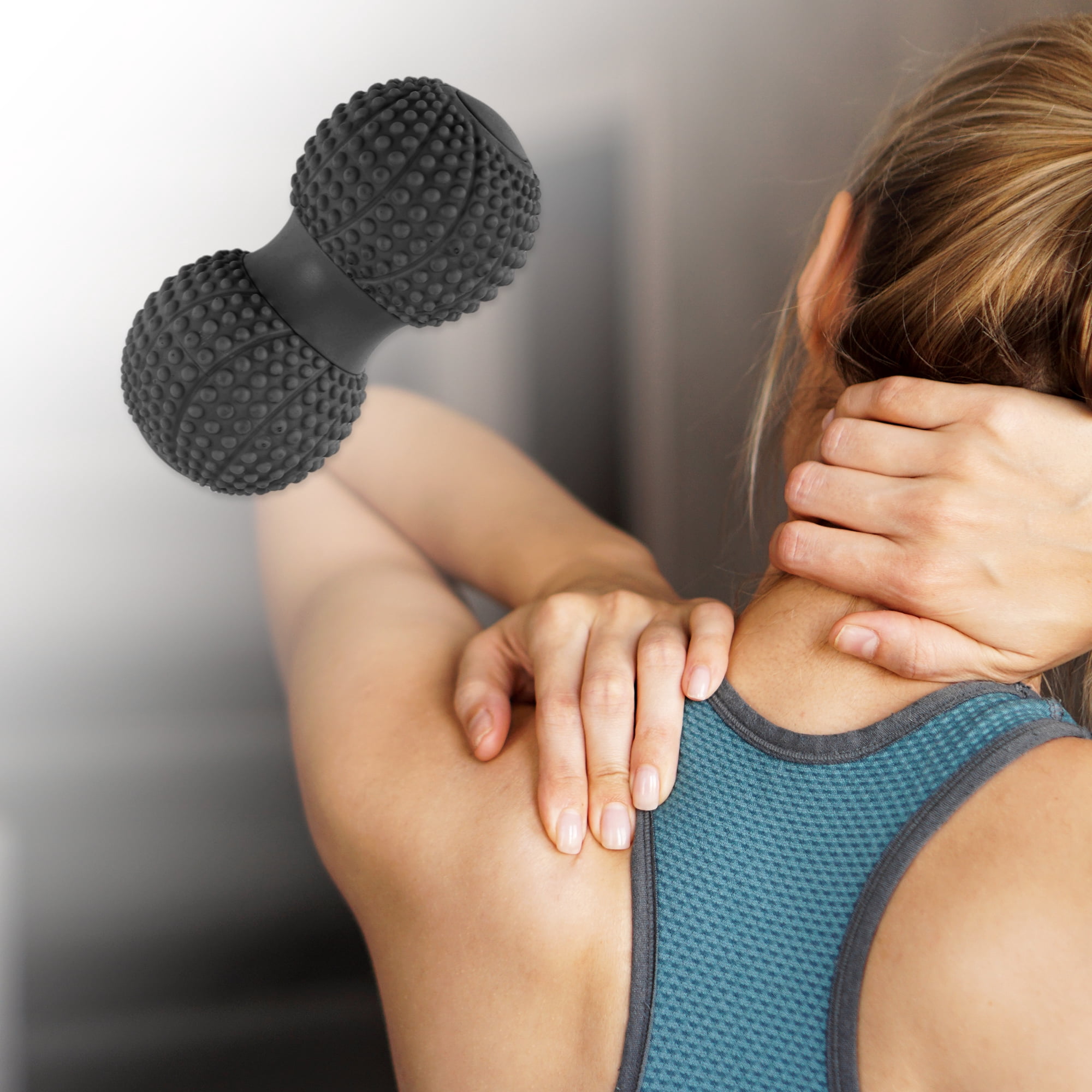 Unique Bargains Peanut Fascia Ball Massager 5.12"x2.56" 1 Pc Black