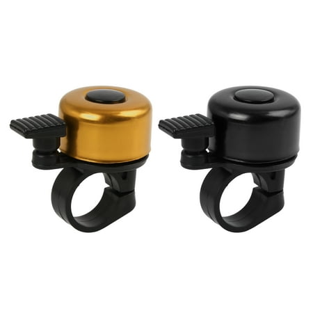 Bicycle Bell Cycling Horn Bike Alarm Ring Gold Tone Black Sound Loud Speaker for 21.5mm Handlebar 2pcs
