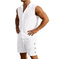 thumbnail image 4 of Débardeur d'Été Sans Manches en Lin Uni pour Tenue Décontractée Quotidienne pour Hommes, 4 of 5