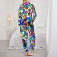 thumbnail image 5 of Bingfone Womens Pajama Sets Colorful Tie Dye Stained Glass 2 Print,Long Sleeve Loungewear Pajamas Set-Large, 5 of 9