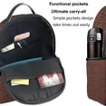 thumbnail image 5 of Lsque Dark Brown Glitter Pattern Backpack – School Travel Canvas Daypack with Ergonomic Padded Straps, Multiple Compartments & Leather Handle, 5 of 5