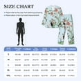 thumbnail image 4 of Fuzoiu Chinoiserie Floral Palm Tree Print Men's Long-Sleeved Pajama,Lounge Button Down Nightwear,Mens Notch Collar Pajama Set -X-Large, 4 of 7
