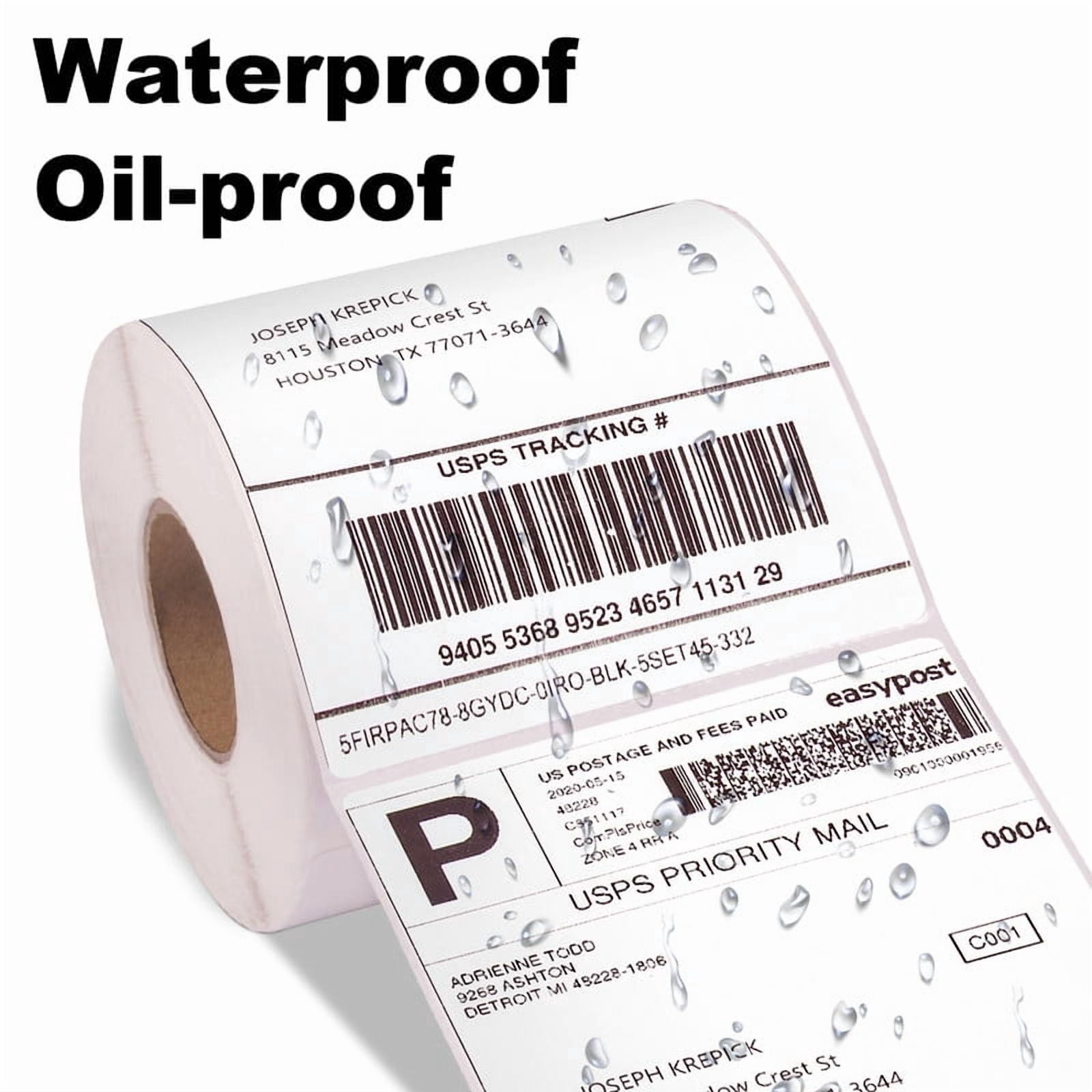 4" x 6" Blank Thermal Shipping Labels, 5 Rolls of 350 Labels Each, for Zebra ZP-450 ZP-500 ZP-505 2844 Printers, Self-Adhesive Postage Labels