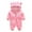 Pink, variant on TOOYOU Boys Bodysuit Outfit New Baby Boy Girls Onesies Ribbed Pajamas Zipper Long Sleeve Cute Animal Shaped Dressing Up Jumpsuit Newborn Romper Suit Size 9-12 Months Gray