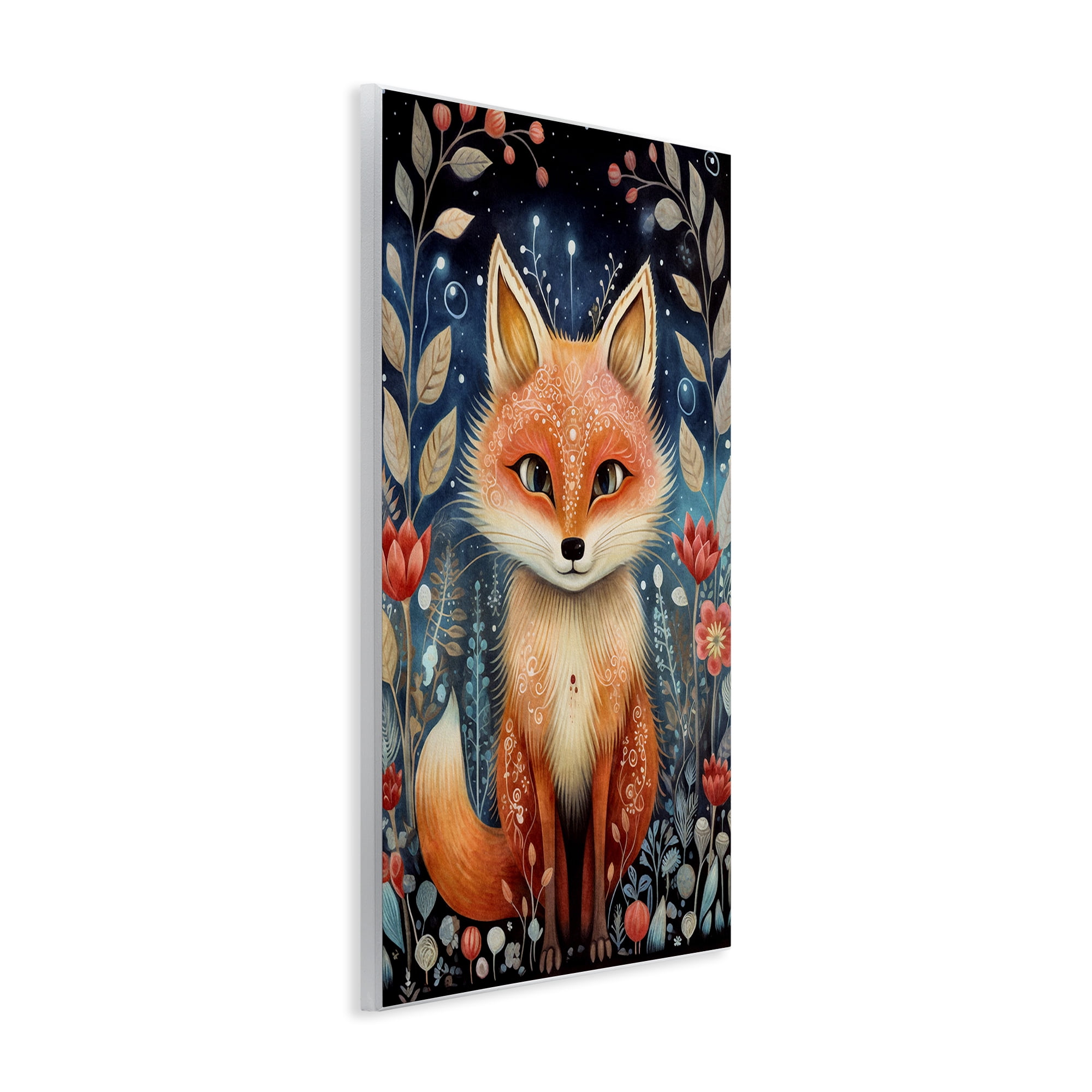 Stupell Industries Woodland Pattern Fox Animals & Insects Painting Unframed Art Print Wall Art, 13 x 19