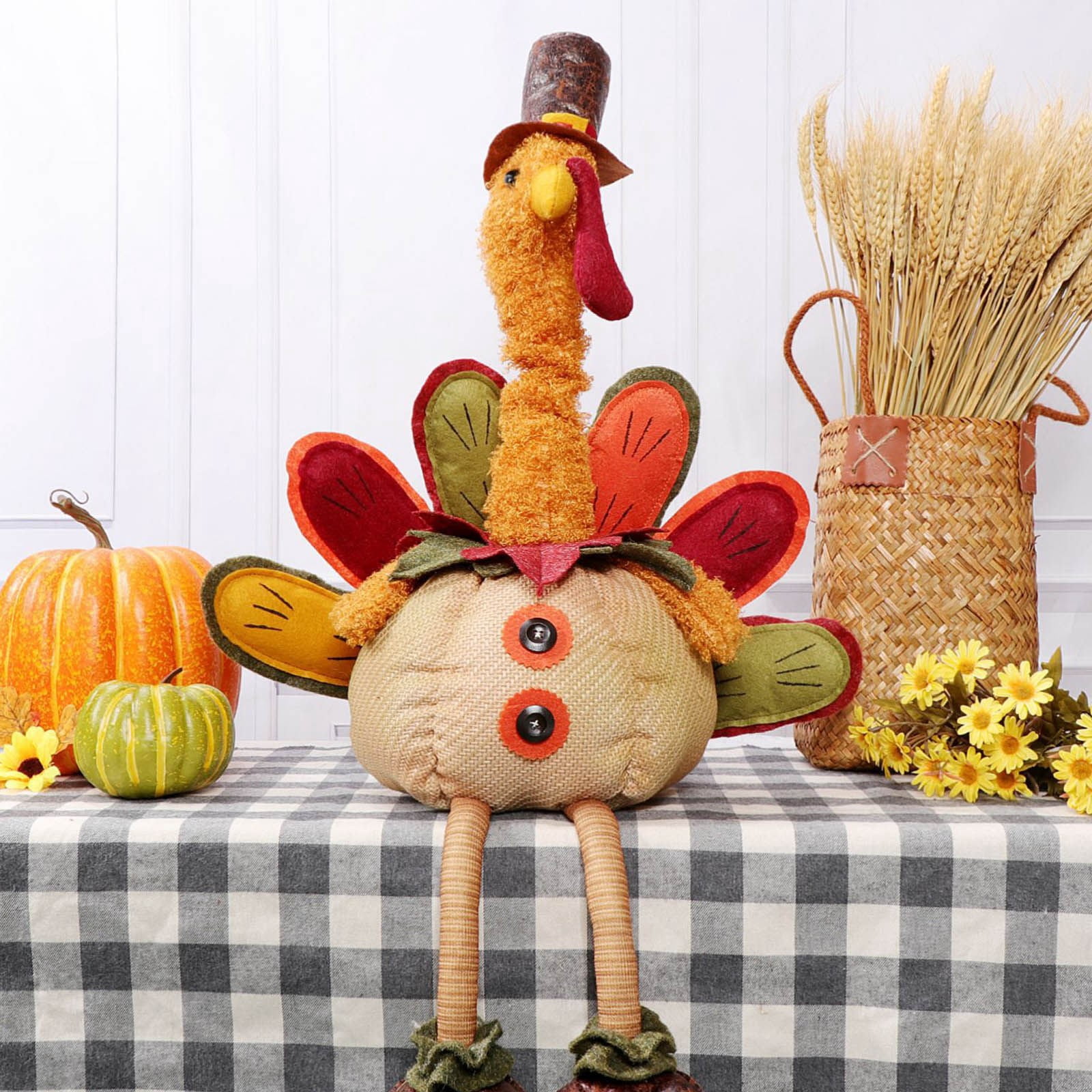 kjfeif Thanksgiving Turkey Doll Retractable Festival Doll Decoration Thanksgiving Decoration,Christmas Xmax Stocking Stuffers Gifts for 3-12 Year Olds Kids Toddler Toys