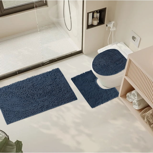 Fiudx Juego de Baño, Cortina de Ducha con Diseño de Corazón Romántico, Alfombrillas Impermeables, Almohadilla Absorbente En Forma de U, Regalo de Decoración para El Baño, Especial de San Valentín, Ma