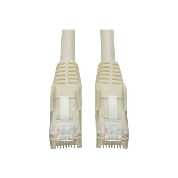 Eaton Tripp Lite Series Cat6 Gigabit Snagless Molded (UTP) Ethernet Cable (RJ45 M/M), PoE, White, 1 ft. (0.31 m) - Patch cable - RJ-45 (M) to RJ-45 (M) - 1 ft - UTP - CAT 6 - molded, snagless, stranded - white