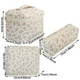 thumbnail image 3 of Quilted Makeup Bag Set for Women - Large Floral Cosmetic Bags, Cute Cotton Travel Toiletry Organizer Pouch, Coquette Style Flower Design, 3 of 5
