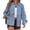 Light blue, variant on Women's turn Down Collar Solid Color Casual Denim Jacket with Open Front Daily Wear