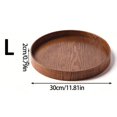 thumbnail image 2 of Bandeja Redonda de Madera para Servir (21/27/30 Cm), Bandeja Decorativa para Café, Mesa de Casa, Desayuno, Cena, Té, Comida, L, 2 of 5