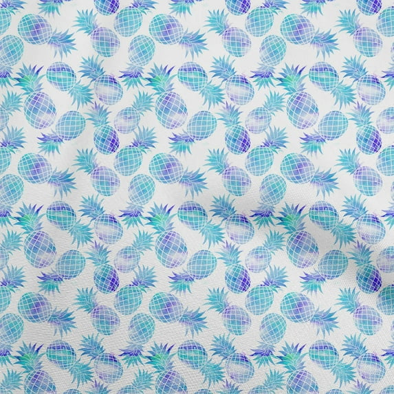 oneOone Cotton Poplin Turquoise Blue Fabric Fruits Dress Material Fabric Print Fabric By The Yard 56 Inch Wide