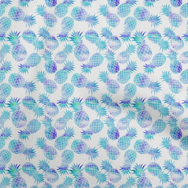 oneOone Cotton Flex Turquoise Blue Fabric Fruits Craft Projects Decor Fabric Printed By The Yard 40 Inch Wide