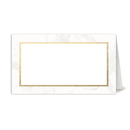 Damask Place Card - Personalized Wedding Place Card - Classic Marble - 3.5 x 2 Folded