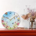 thumbnail image 6 of Flowers Butterfly Sunshine Spring Round Wall Clock Silent Analog Battery Operated Black Pointer Home Decor 9.84" Diameter, 6 of 11