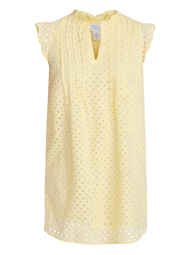 Time and Tru Women's Cotton Eyelet Mini Dress with Flutter Sleeves, Sizes  XS-XXXL - Walmart.com