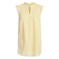 thumbnail image 4 of Time and Tru Women's Cotton Eyelet Mini Dress with Flutter Sleeves, Sizes XS-XXXL, 4 of 6