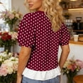 thumbnail image 4 of Fewfanhot Womens Tops Puff Sleeve Crewneck T Shirts Dressy Casual Blouses Spring Outfits Fashion Clothes, 4 of 7