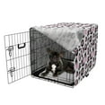 thumbnail image 5 of Modern Dog Crate Cover, Leopard Spots Style Animal Print Digital Brushstroke Camouflage Like, Easy to Use Pet Kennel Cover Small Dogs Puppies Kittens, 7 Sizes, Pale Pink Charcoal Grey, by Ambesonne, 5 of 6