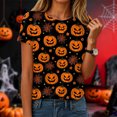 thumbnail image 2 of Duqingm Halloween Shirts for Women Short Sleeve Cute Print T Shirt Halloween Costumes for Women 2026,XL, 2 of 6