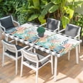 thumbnail image 2 of Coastal Corals Shells Table Cloths for 4 Foot Rectangle Tables, Ocean Marine Life Sstarfish Black Plaid Patio Waterproof Elastic Fitted Tablecloths, Washable Rectangular Table Cover for Camping, 2 of 8