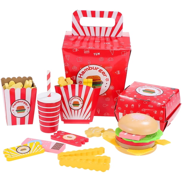 ColoMX 1 juego de simulación de comida rápida modelo realista Chip Burger Toy Set Play House Props