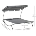 thumbnail image 3 of Outsunny Double Patio Lounger with Adjustable Canopy - Set of 1, Grey, 3 of 10