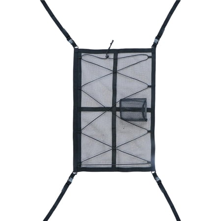 Car Ceiling Storage Net Interior Double Layer with Zipper Buckle with A Separate 78x53cm