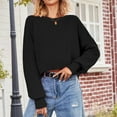 thumbnail image 6 of HAiming Women's Cropped Pullover Sweaters Casual Long Sleeve Crewneck Solid Warm Winter Loose Knitted Tops, 6 of 9