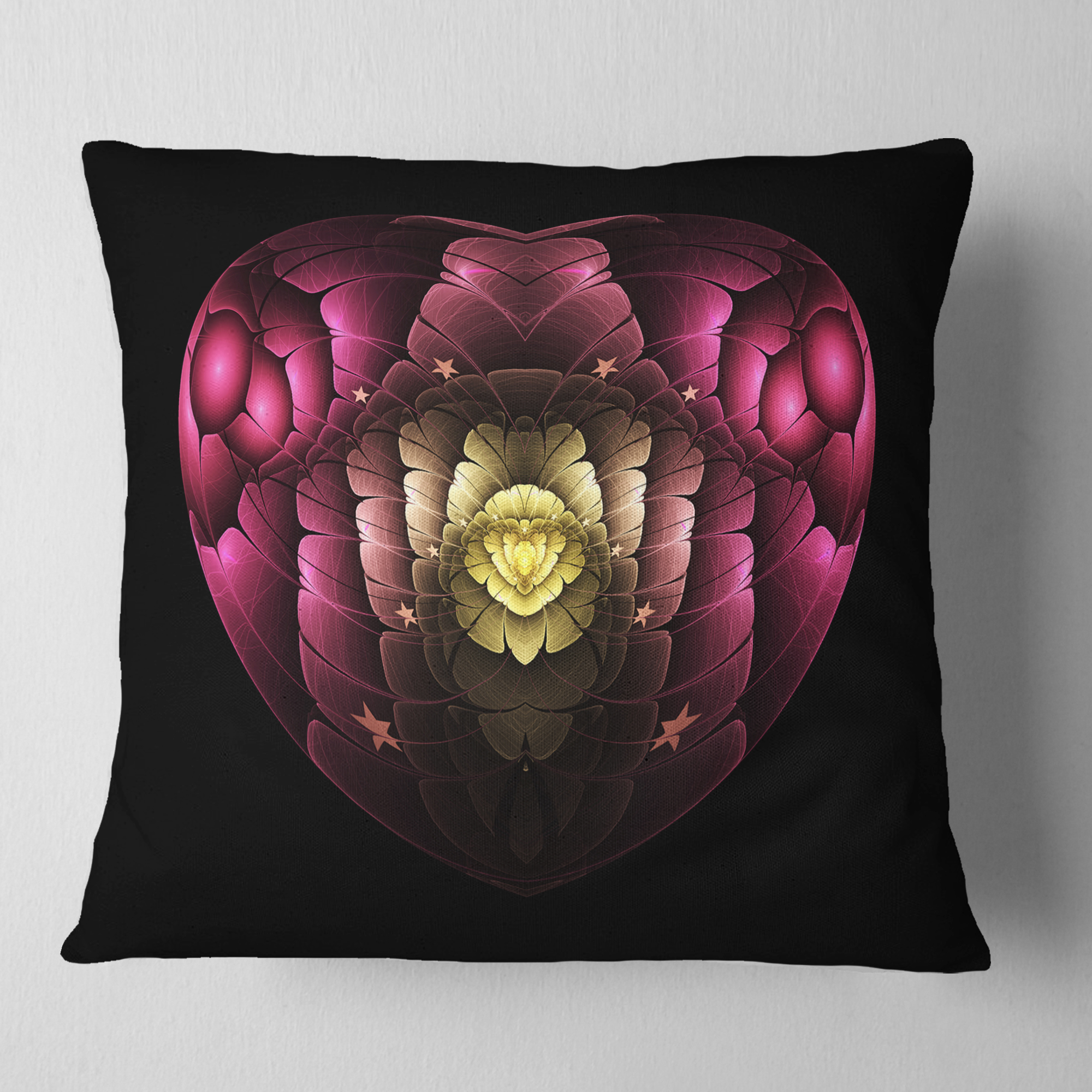 Designart 18" x 18" Pink Polyester Throw Pillow