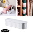 thumbnail image 4 of 2Pcs 5 Grids Box with Cover Drawer Dividers -Saving for Desktop Wardrobe Towels White, 4 of 8