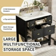 thumbnail image 6 of 30'' Bathroom Vanity with Ceramic Sink Combo, Free Standing Single Vanity Set with 5 Drawers, Solid Wood Frame Bathroom Storage Cabinet, 6 of 21