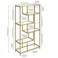 thumbnail image 3 of Evelyn&Zoe Isla 68" Tall Rectangular Bookcase, Gold, 3 of 8