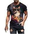 thumbnail image 2 of Xysaqa Men's Big & Tall Funny Graphic Tees Mens Summer T-Shirts Casual Crewneck Cool Party Short Sleeve Novelty Cats Printed Shirts Mens Shirts 3X 4X 5X Summer Savings, 2 of 5