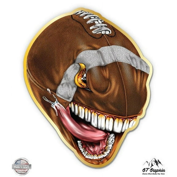 Football Angry Face - 3" Vinyl Sticker - For Car Laptop I-Pad Phone Helmet Hard Hat - Waterproof Decal