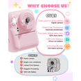 thumbnail image 5 of Seckton Dual-Lens Instant Print Camera for Kids, 1080P Digital Camera with 1300mAh Battery, Creative Birthday Gifts for Girls Age 3-12 Pink, 5 of 7