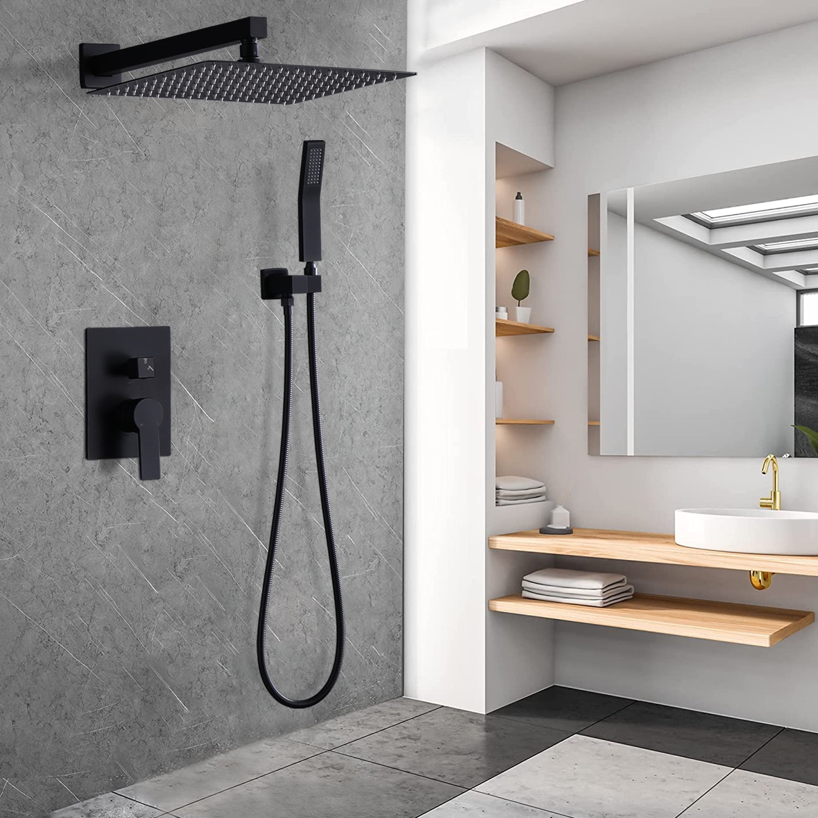 Cerypsa 12 Inches Rain Shower Combo Set With Rainfall Shower Head And