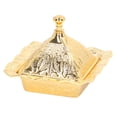 thumbnail image 3 of Turkish Bowl, Quadrate Shape Gold Serving Bowl Dustproof Lid Decorative Elegant Convenient Practical  For Home For Kitchen, 3 of 8