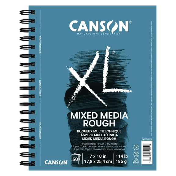 Canson XL Series Mixed Media Pad, Side Wire Binding, 50 Sheet, 7x10 inch, 1 Count