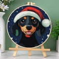 thumbnail image 3 of Merry Christmas Black Dachshund Dog DIY Stamped Cross Stitch Kits Easy for Beginners with Hoop 11CT Counted Embroidery Needlepoint Crafts Arts for Handmade Enthusiasts and Home Decor 30x30cm(2), 3 of 8