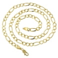 thumbnail image 2 of Luxurman 10K 24" Yellow Solid Gold 7mm Diamond Cut Figaro Chain Link Necklace with Lobster Clasp, 2 of 3