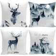 thumbnail image 1 of Christmas Cushion Covers Xmas Christmas Decorations Stag Navy Blue White Throw Pillow Cover 18x18 Inch Set of 4 Christmas Decor 45x45cm, 1 of 5