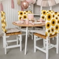 thumbnail image 4 of Yellow Sunflower Flower Dining Chair Back Cover Only, Black Background Abstract Vintage Floral Set of 6 Chair Back Covers, Removable Washable for Dining Room, Banquet & Holiday Decoration, 4 of 9