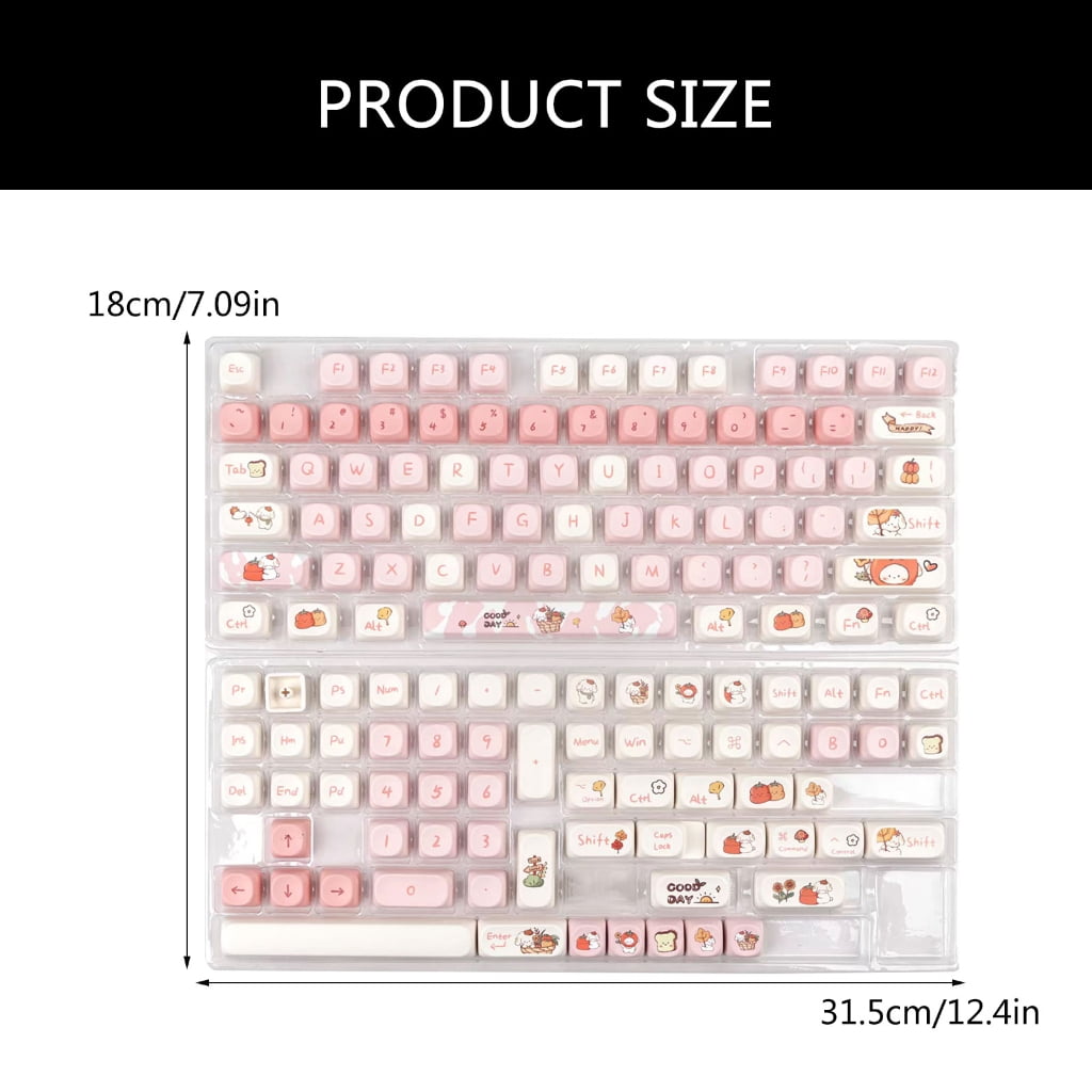 Customizable 144 PBT Keycaps with MOA Profile Keycaps for 61/87/96/98/104/108 Mechanical Keyboards Enthusiasts Hobbyists