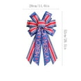 thumbnail image 2 of Lilgiuy Large Memorial Day Wreath Bows 4th of July Decor Bows for Wreath Red White and Blue Bows for Front Door Independence Day Tree Topper Decoration for Indoor Outdoor Accessories, 20.5" x 11", 2 of 2
