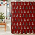 thumbnail image 6 of Shower Curtain 54"W x 78"L Western Christmas Leopard Xmas Tree Red Fabric Shower Curtains Set with Hooks Water Repellent Bathroom Curtains Machine Washable Bathroom Accessories, 6 of 9