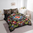 thumbnail image 3 of Erosebridal Bohemian Flower Bedding Comforter Set for Girls, Paisley Mandala Queen Bedding Sets, Black Reversible, 7 Pieces, 3 of 5